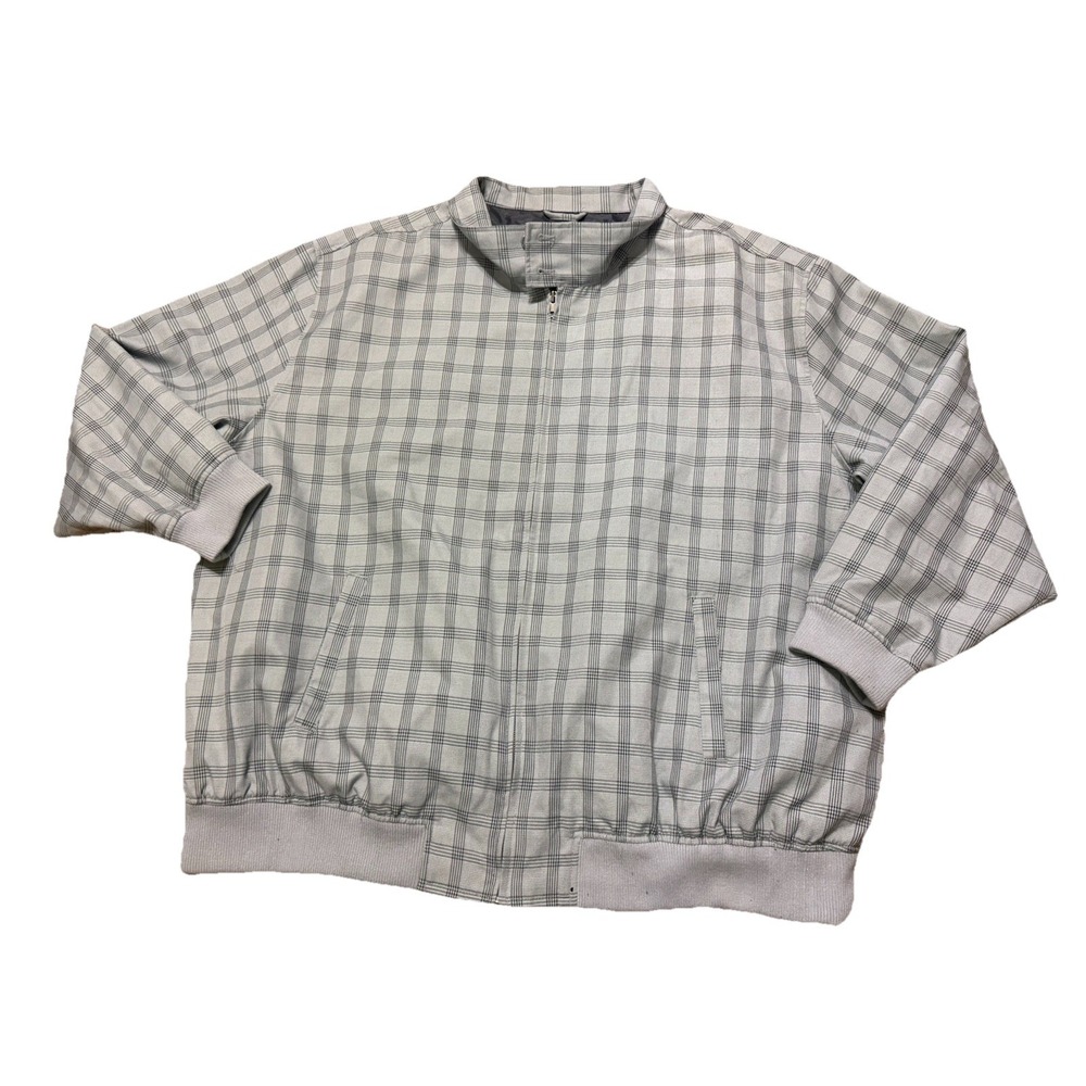 Oak Hill Men's Size 3XL Gray Plaid Jacket Lined Full Zip Outdoor Classic Pockets